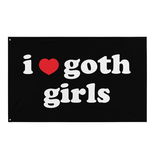 I Heart Goth Girls Flag
