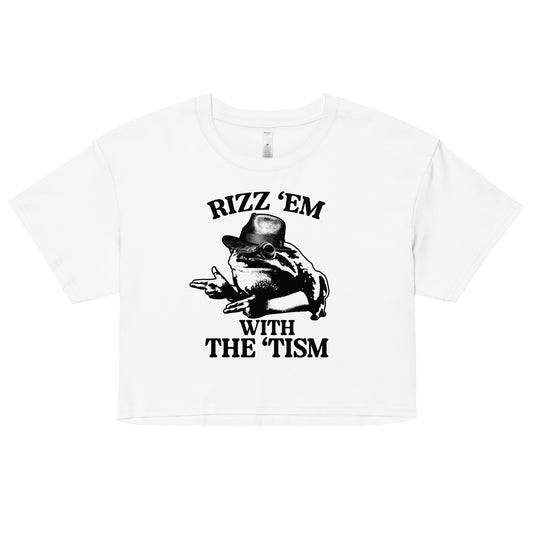 Rizz 'Em With the 'Tism (Frog) crop top