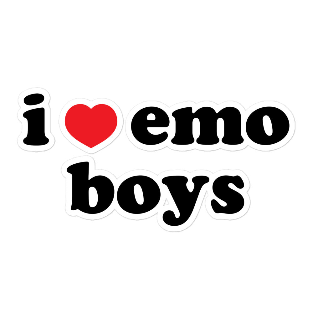 I Love Emo Boys I Heart Emo Boys Tshirt Sticker