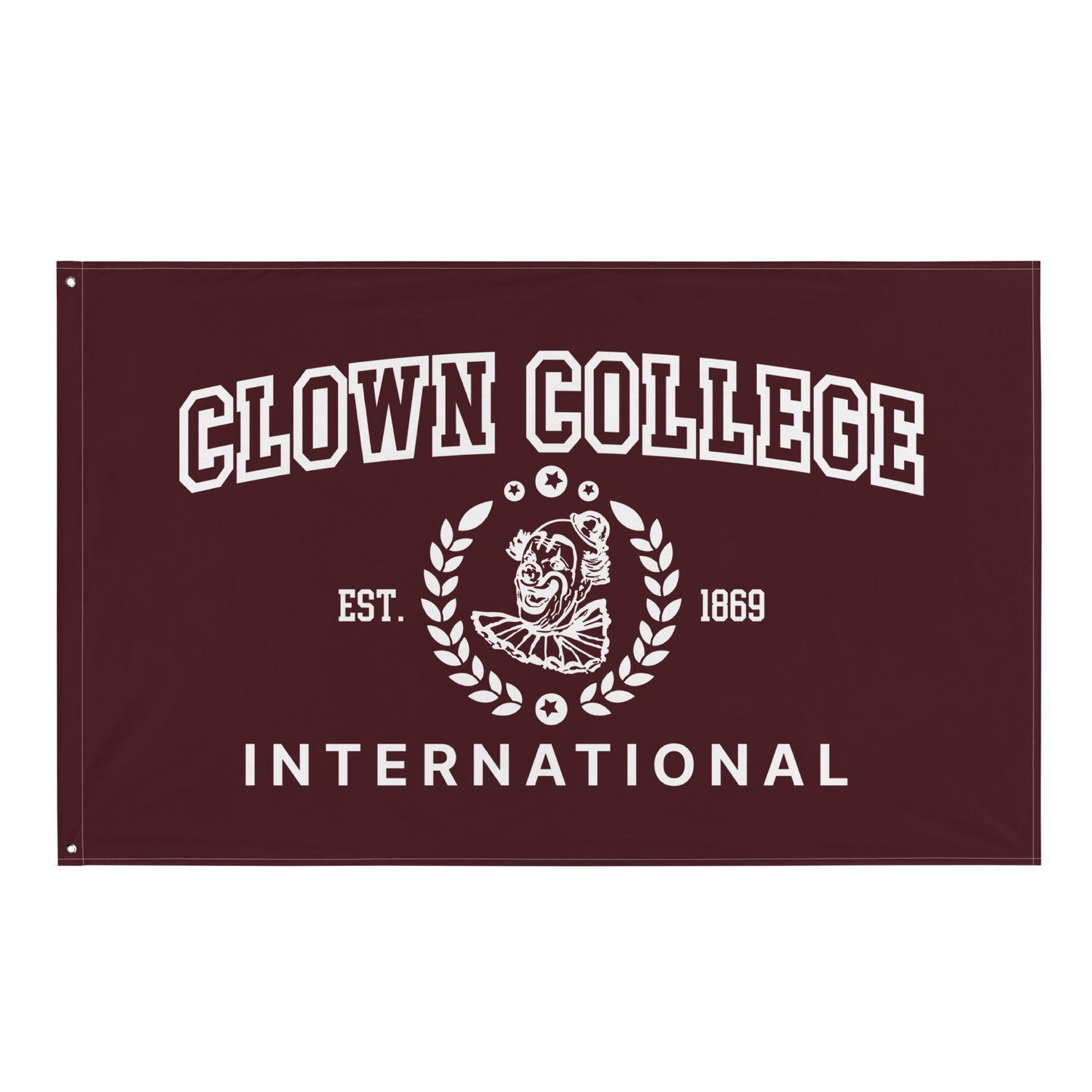 Clown College International Flag (Maroon)