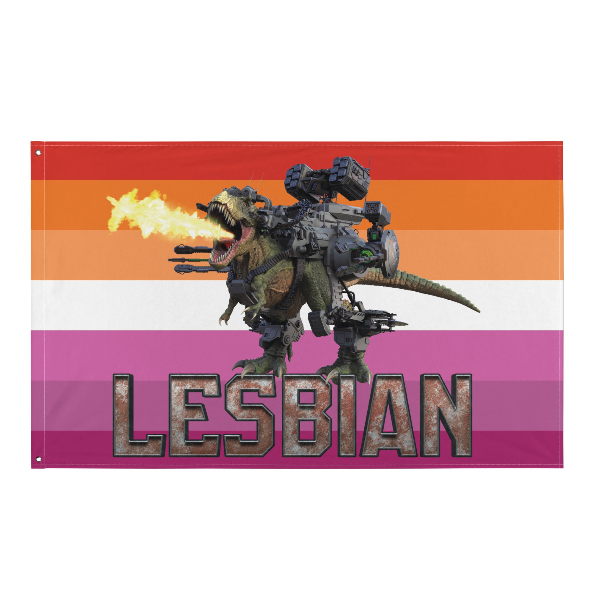 Lesbian Mech Dinosaur Flag