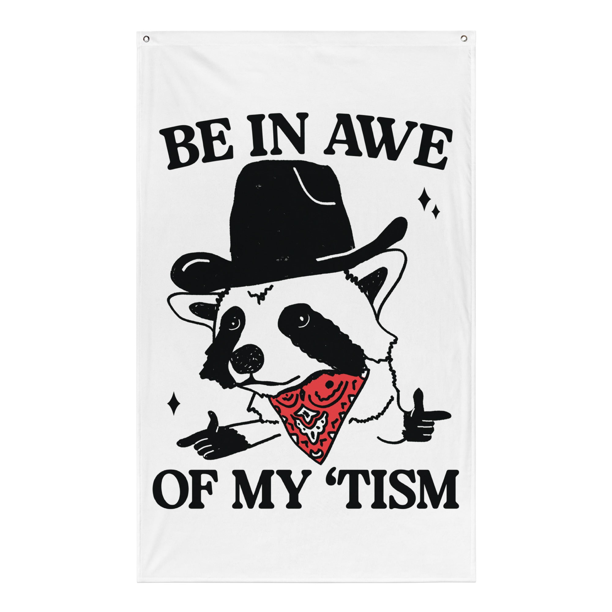 Youth Be in Awe of my 'Tism (Raccoon Cowboy) Flag