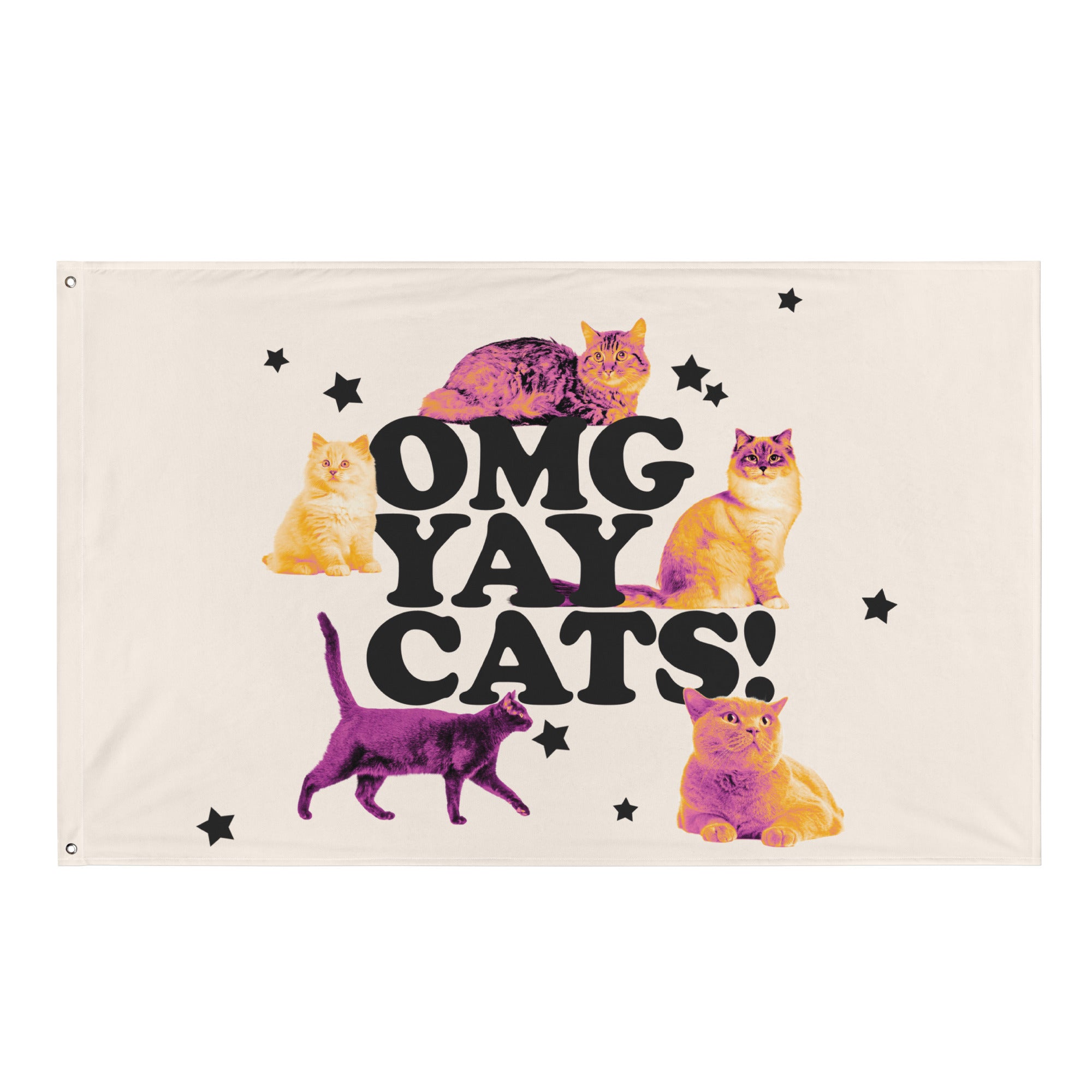 OMG YAY CATS Flag