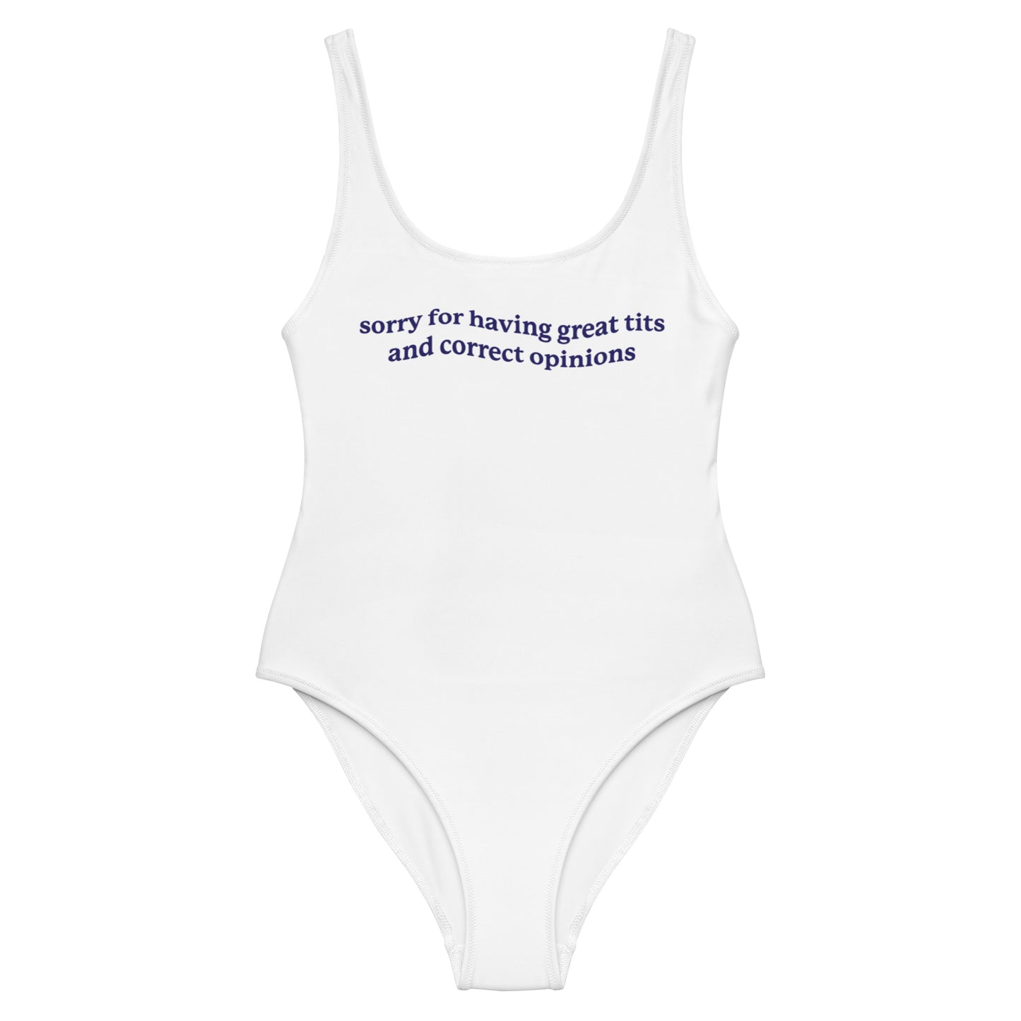 Great Tits & Correct Opinions One-Piece Swimsuit (White)