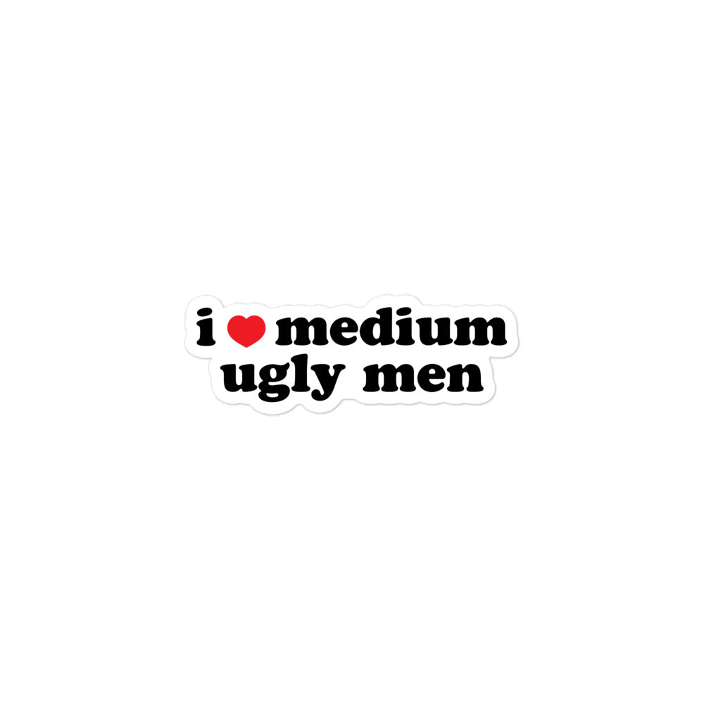 I Heart Medium Ugly Men sticker