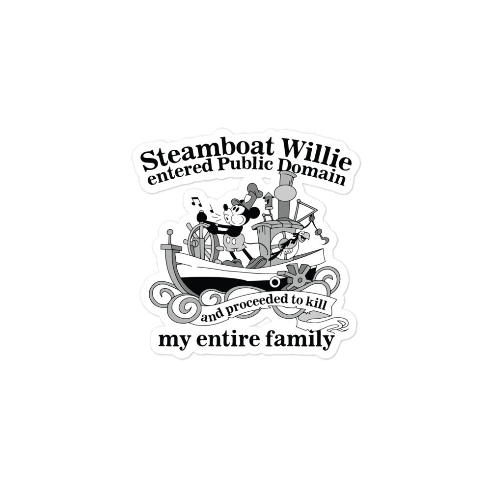 Steamboat Willie Entered Public Domain sticker