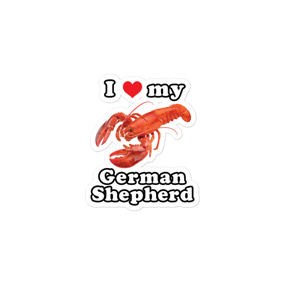 I Love My German Shepherd  (Lobster) sticker