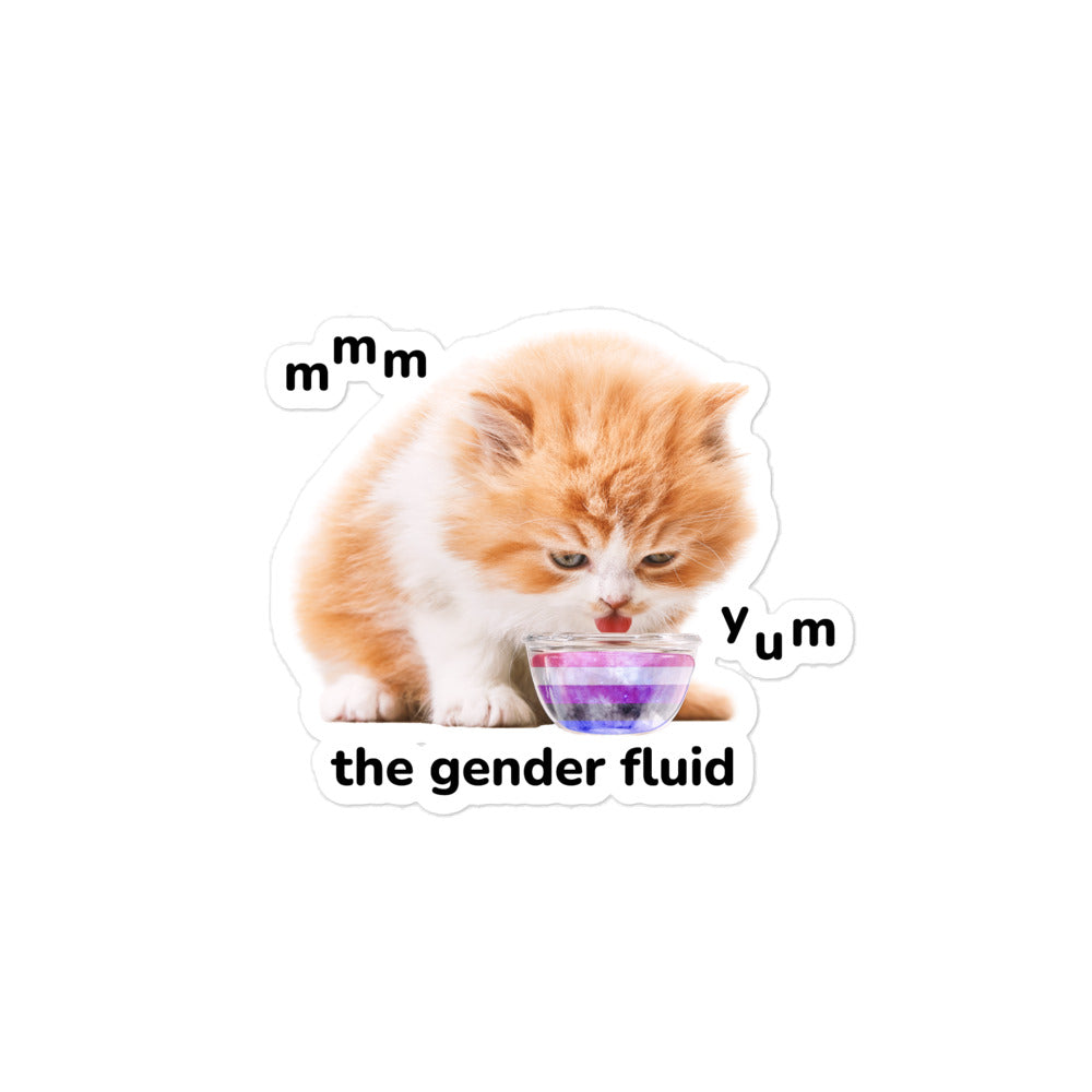 mmm yum the gender fluid sticker