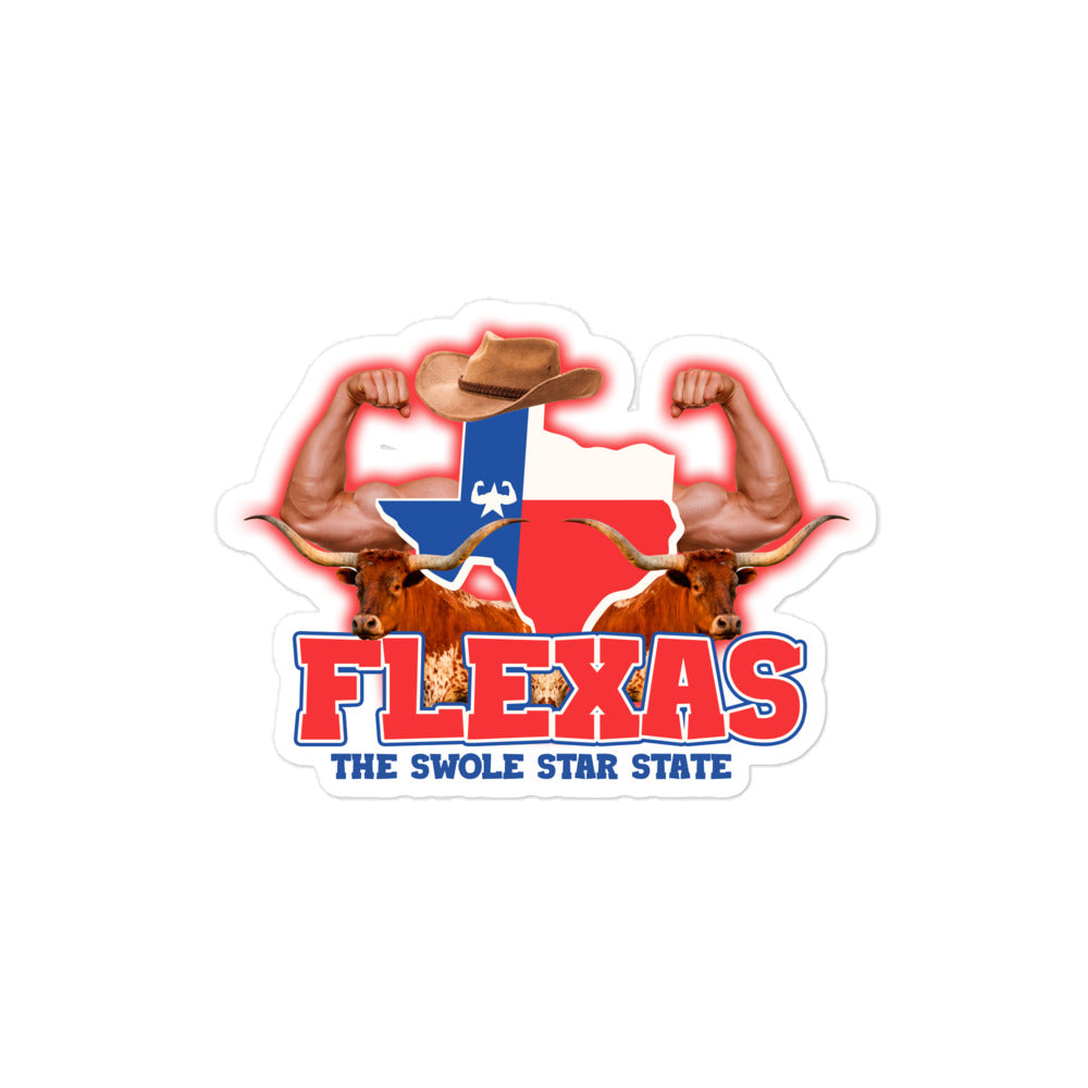 Flexas (The Swole Star State) sticker