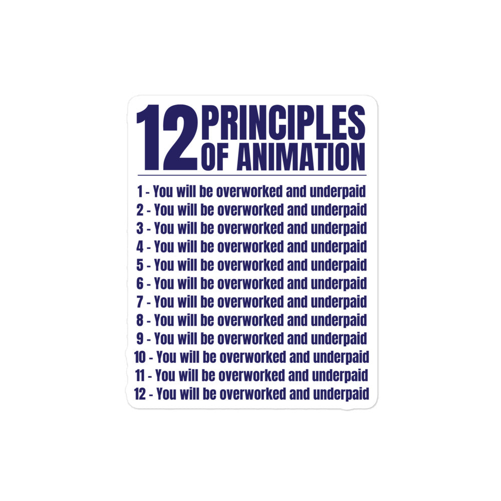 12 Principles of Animation sticker