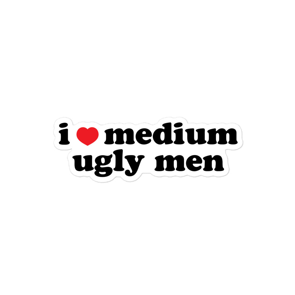 I Heart Medium Ugly Men sticker