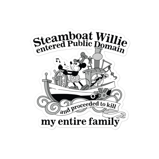 Steamboat Willie Entered Public Domain sticker