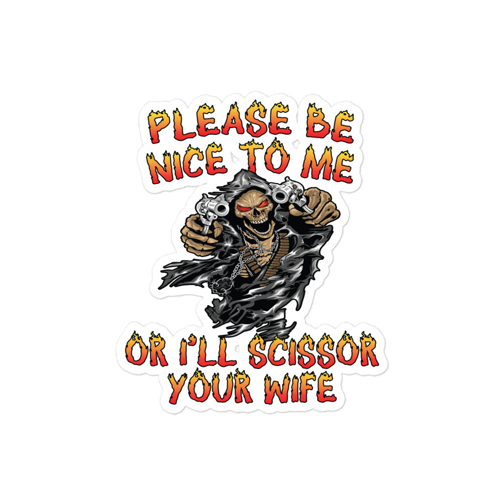 I'll Scissor Your Wife sticker