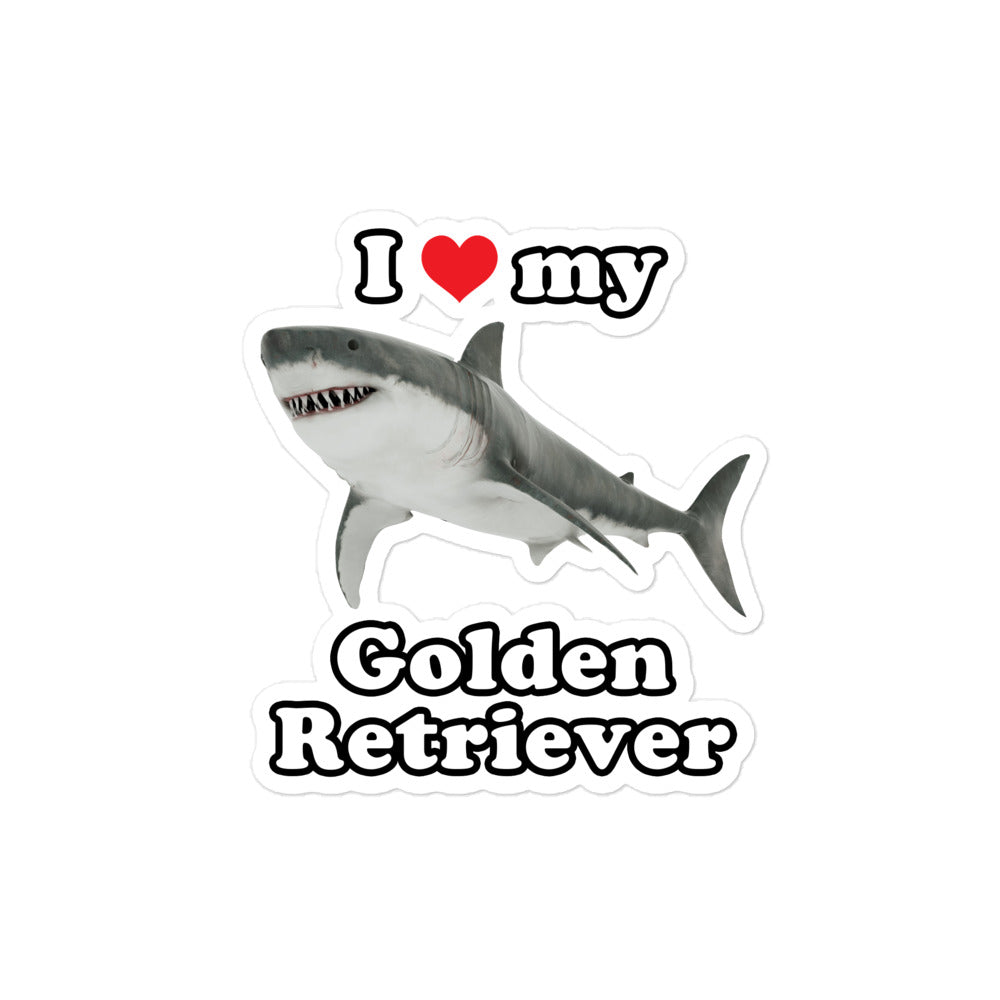 I Heart My Golden Retriever (Shark) sticker