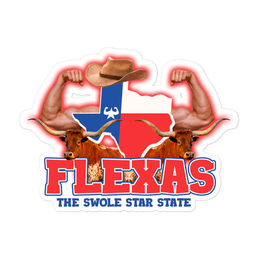 Flexas (The Swole Star State) sticker