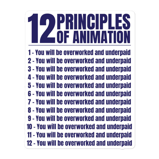 12 Principles of Animation sticker
