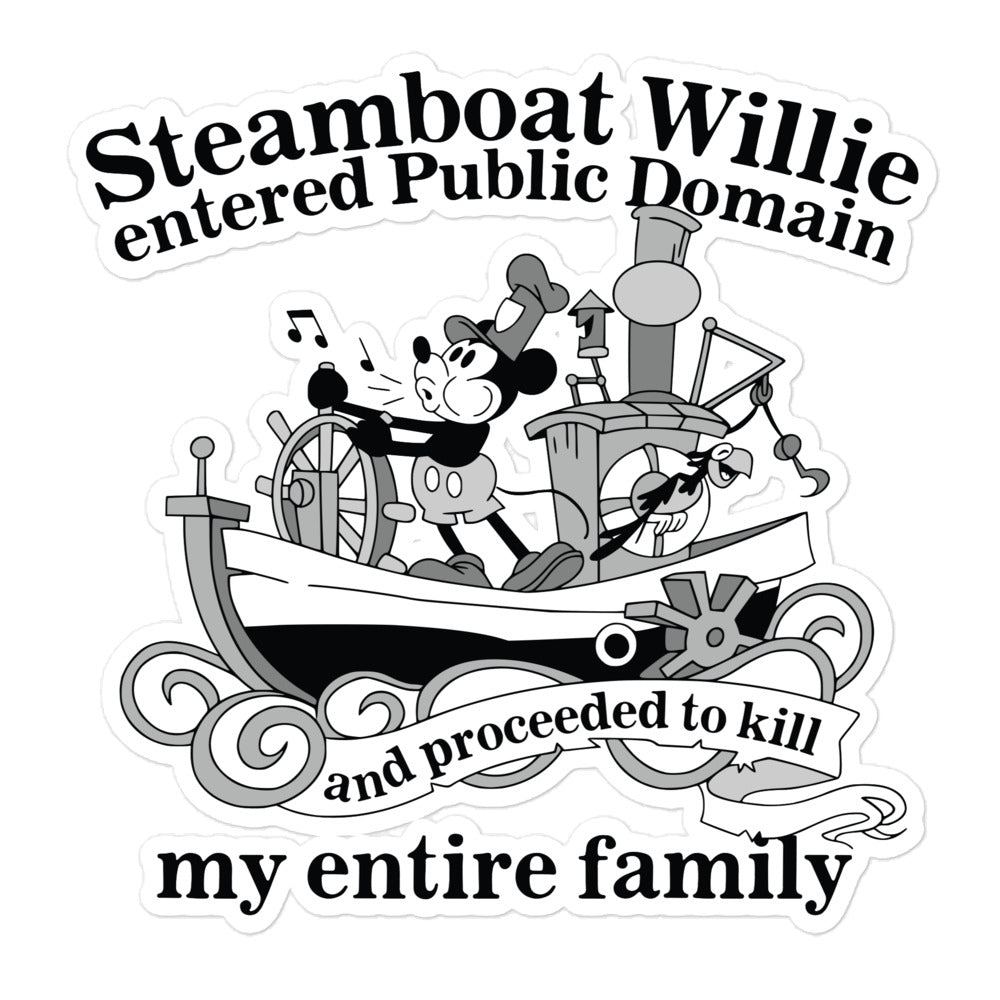 Steamboat Willie Entered Public Domain sticker