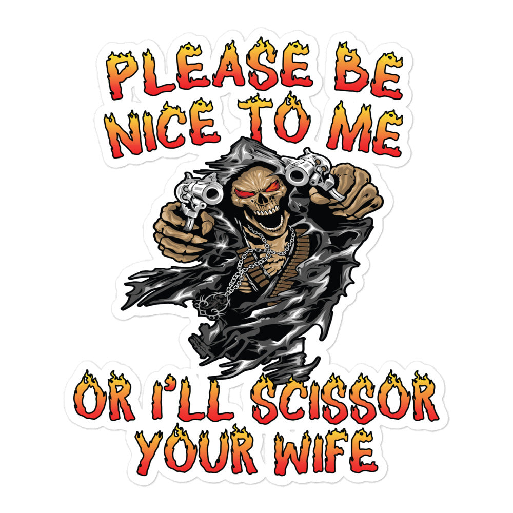 I'll Scissor Your Wife sticker