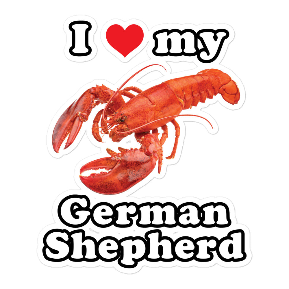 I Love My German Shepherd  (Lobster) sticker