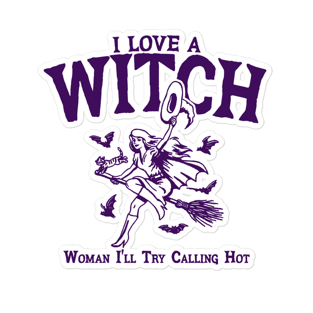 I Love a WITCH sticker