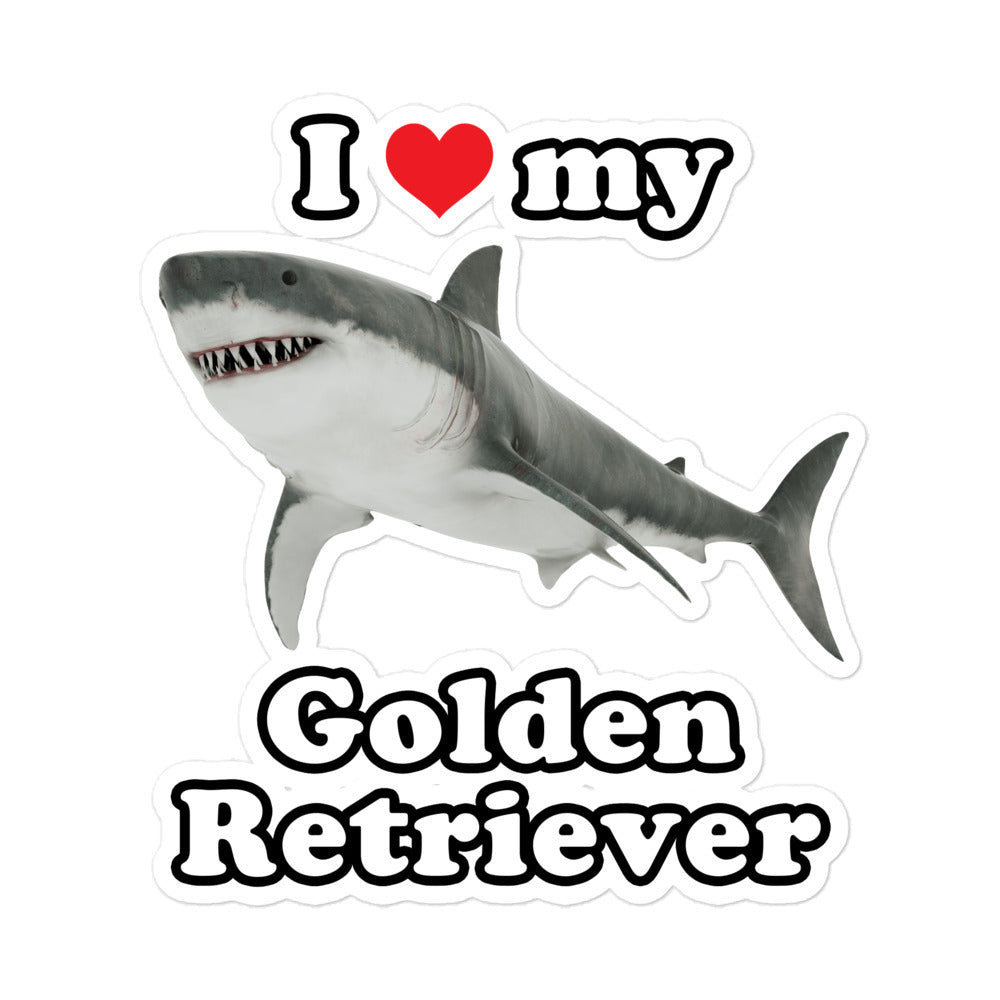 I Heart My Golden Retriever (Shark) sticker