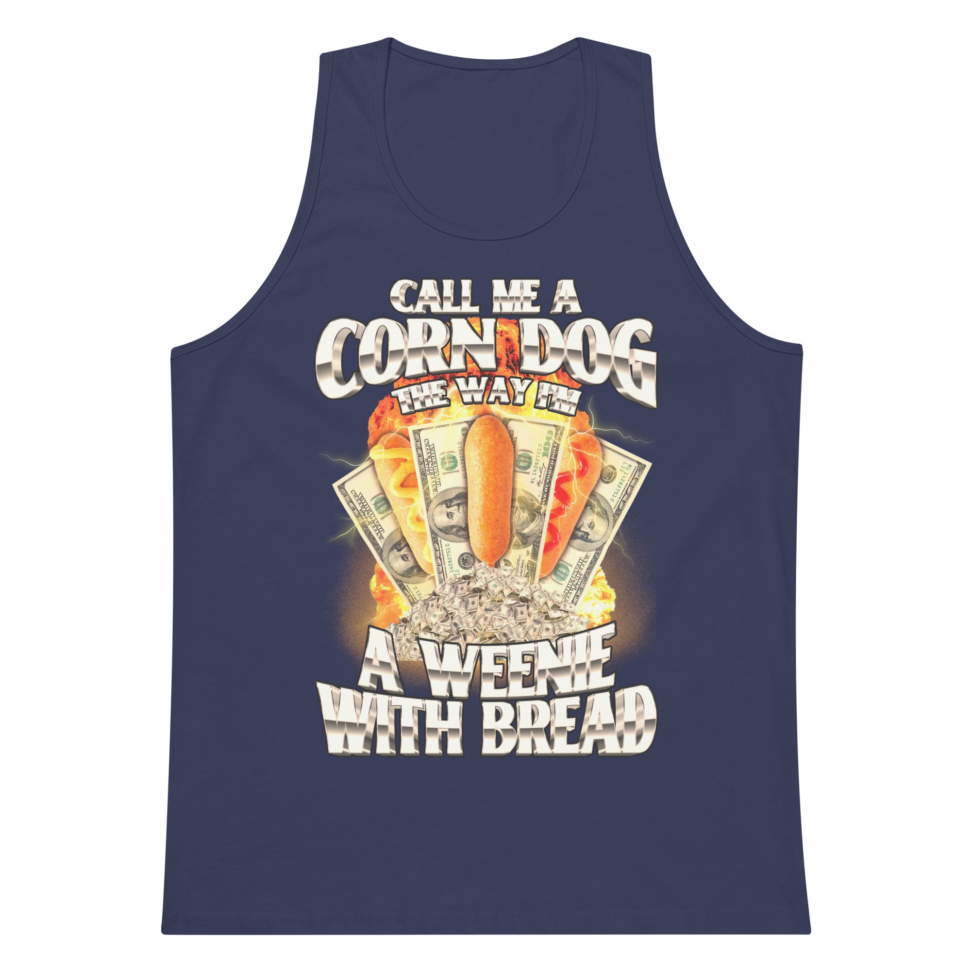 Call Me a Corndog (Weenie With Bread) tank top