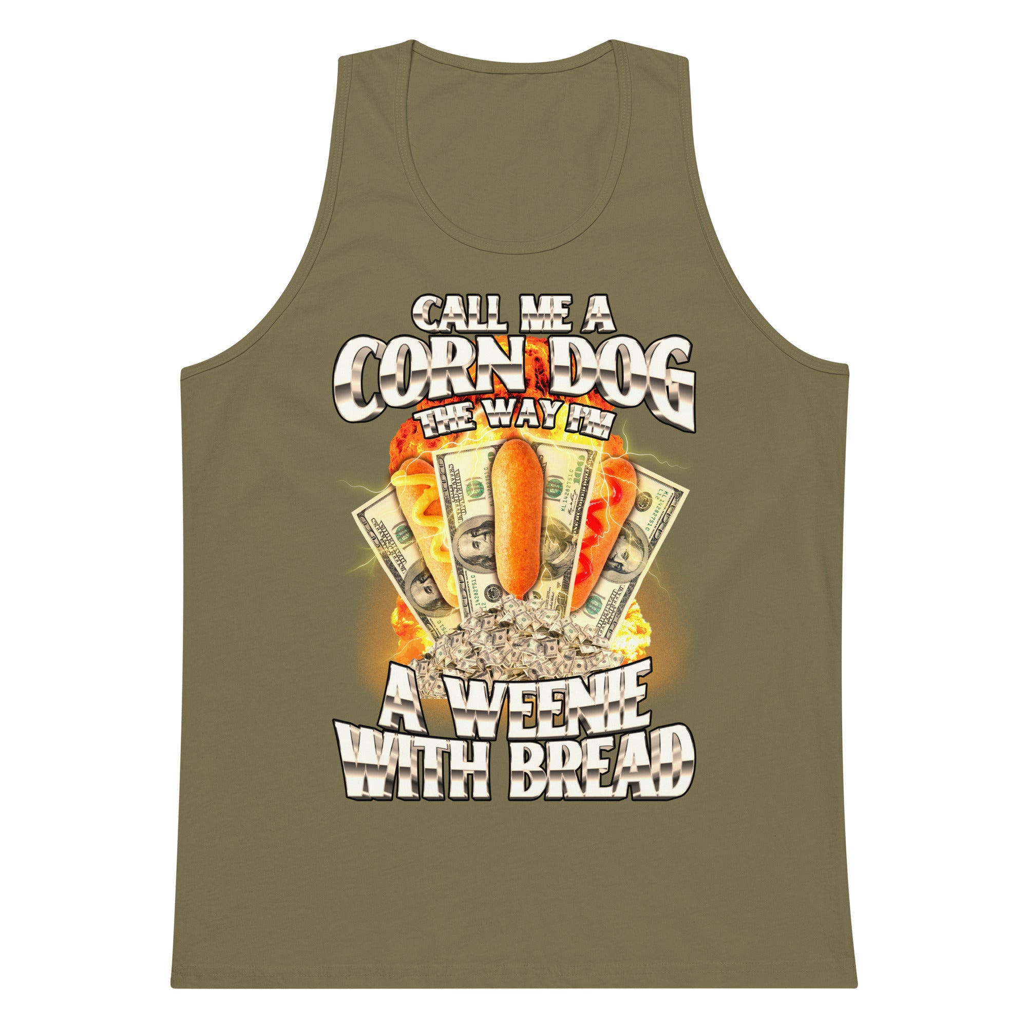 Call Me a Corndog (Weenie With Bread) tank top