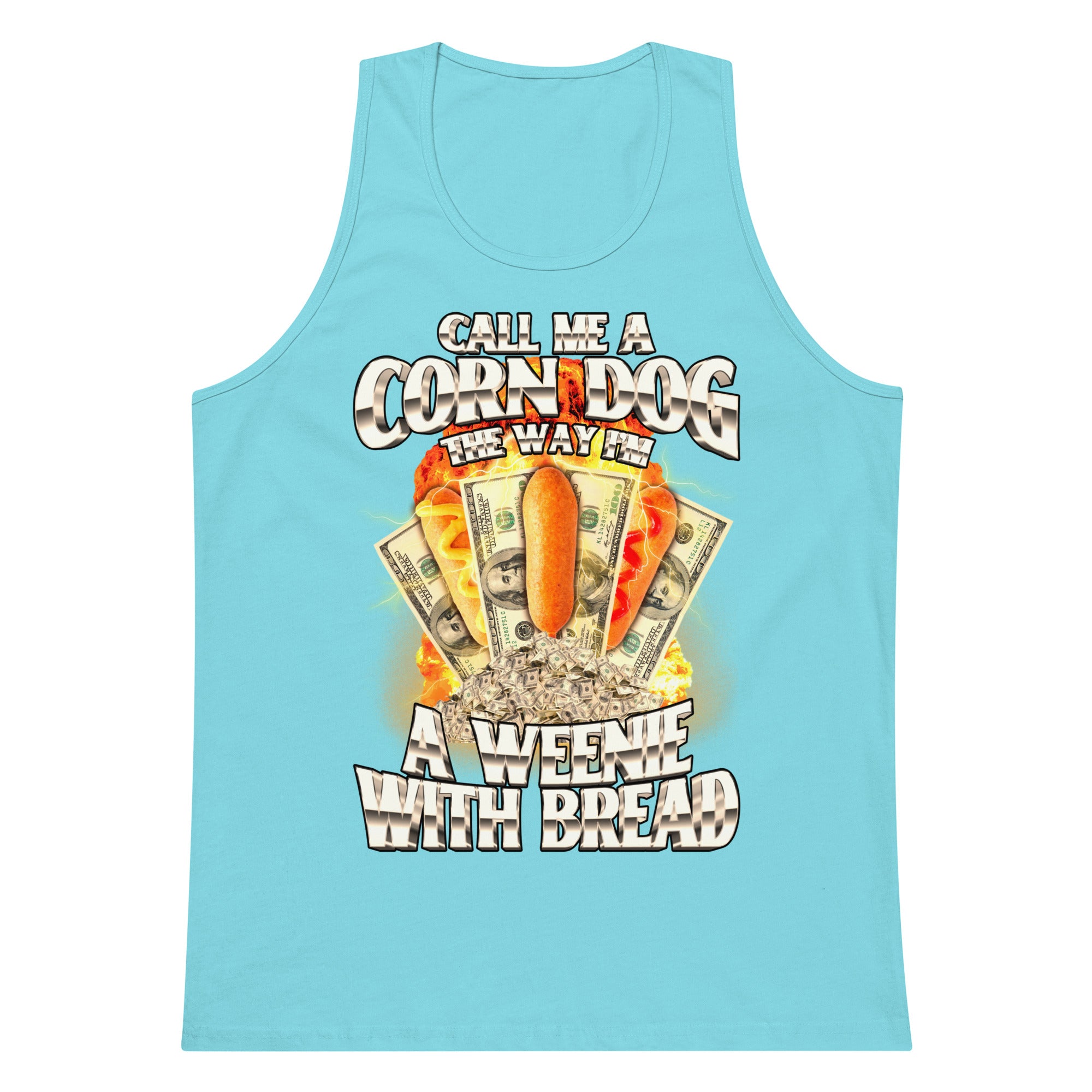 Call Me a Corndog (Weenie With Bread) tank top