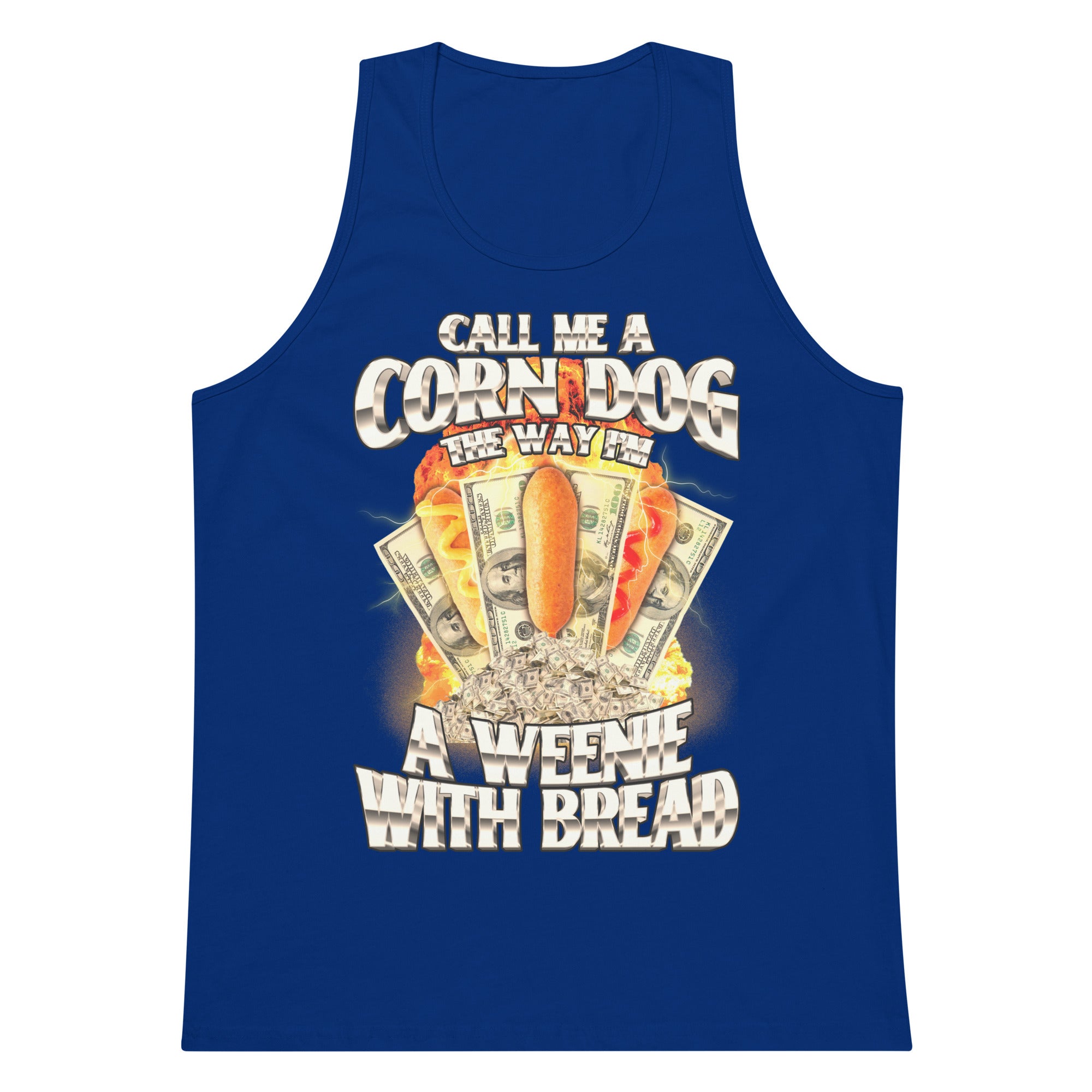 Call Me a Corndog (Weenie With Bread) tank top