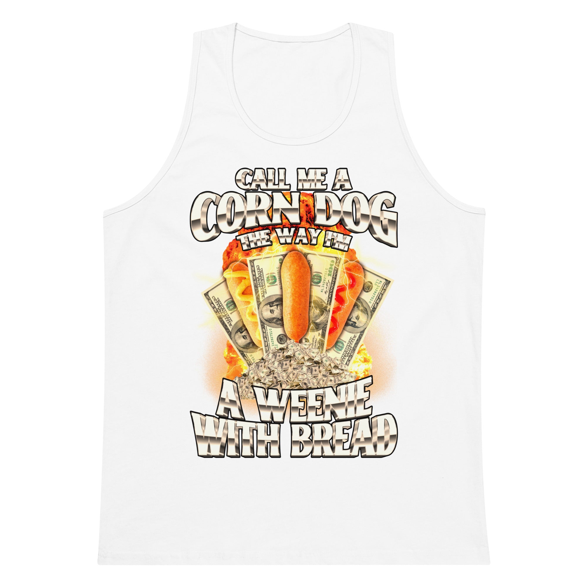 Call Me a Corndog (Weenie With Bread) tank top