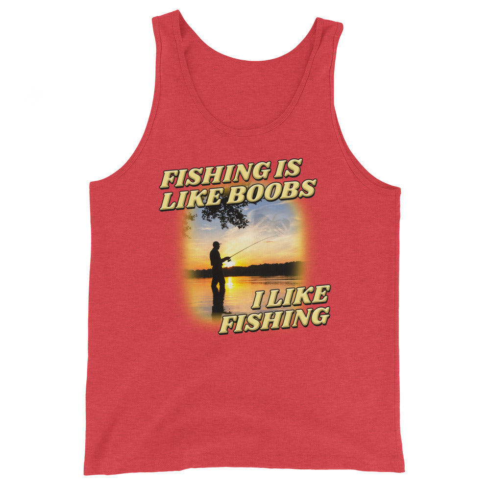 Fishing is Like Boobs Unisex Tank Top