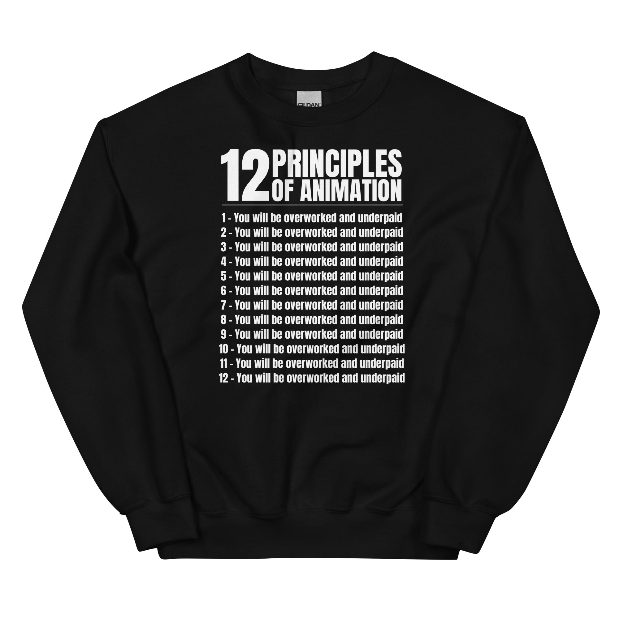 12 Principles of Animation Unisex Sweatshirt