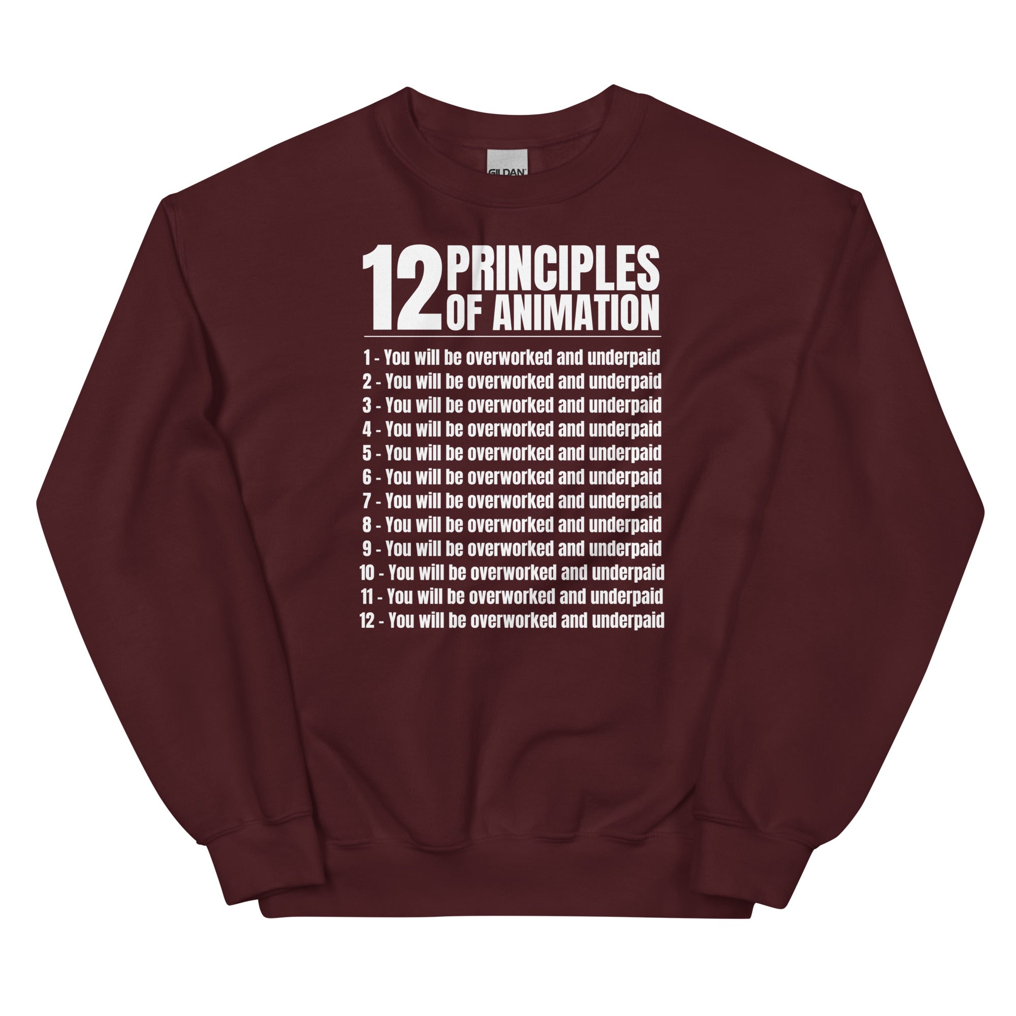 12 Principles of Animation Unisex Sweatshirt