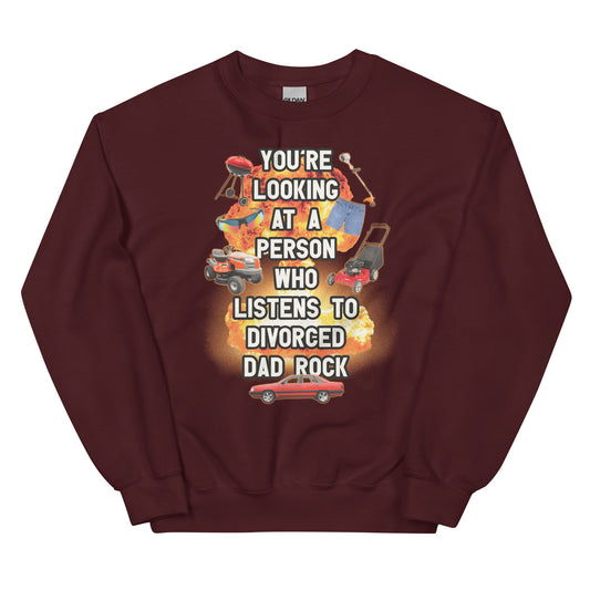 You're Looking at a Person Who Listens to Divorced Dad Rock Unisex Sweatshirt
