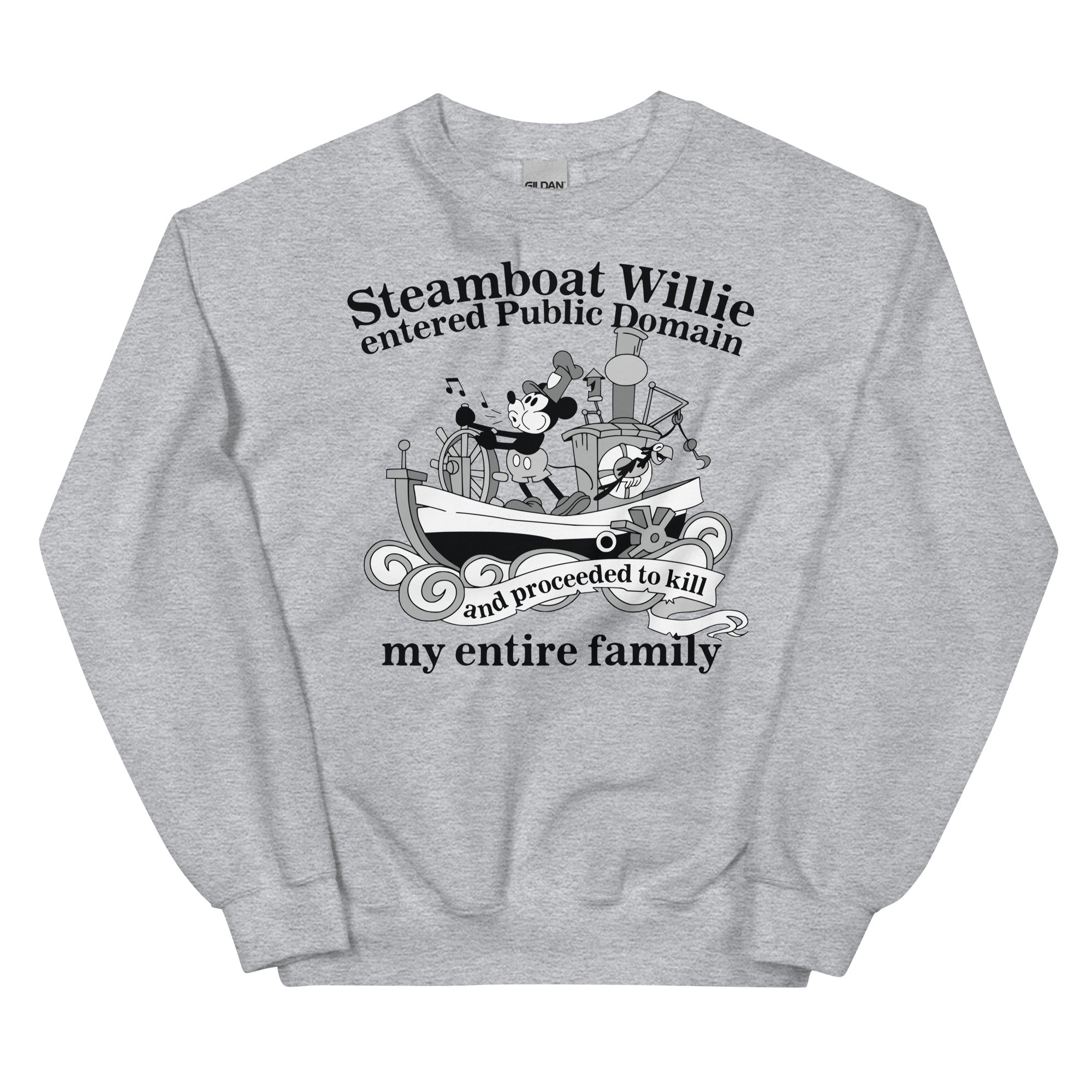 Steamboat Willie Entered Public Domain Unisex Sweatshirt