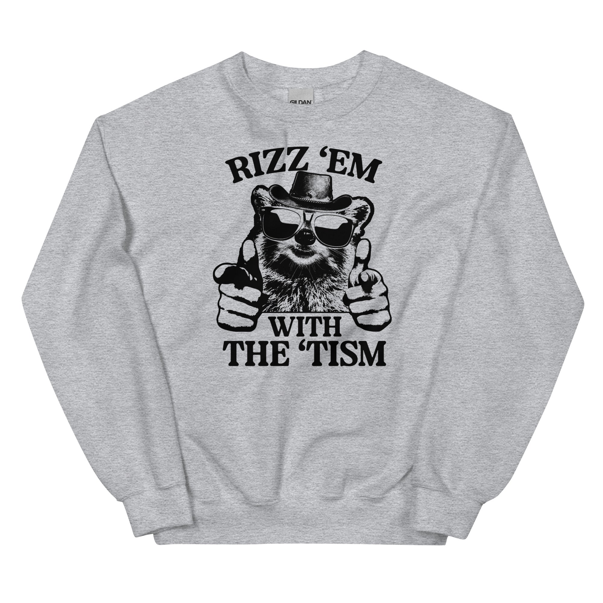 Rizz 'Em With the 'Tism (Raccoon) Unisex Sweatshirt