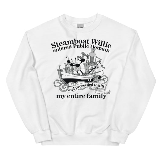 Steamboat Willie Entered Public Domain Unisex Sweatshirt