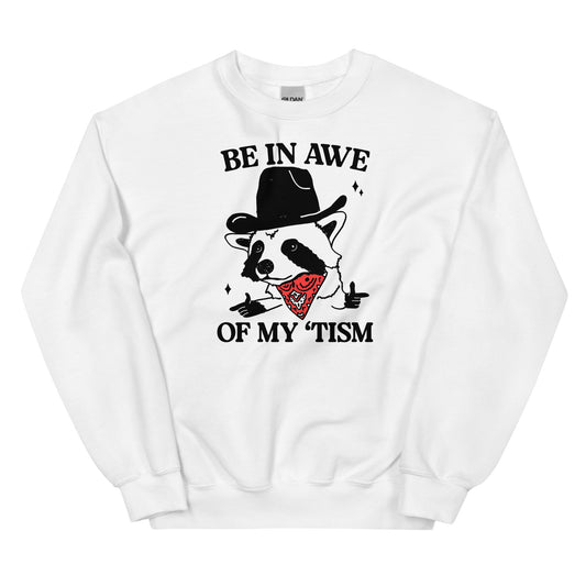 Be in Awe of my 'Tism (Raccoon Cowboy) Unisex Sweatshirt