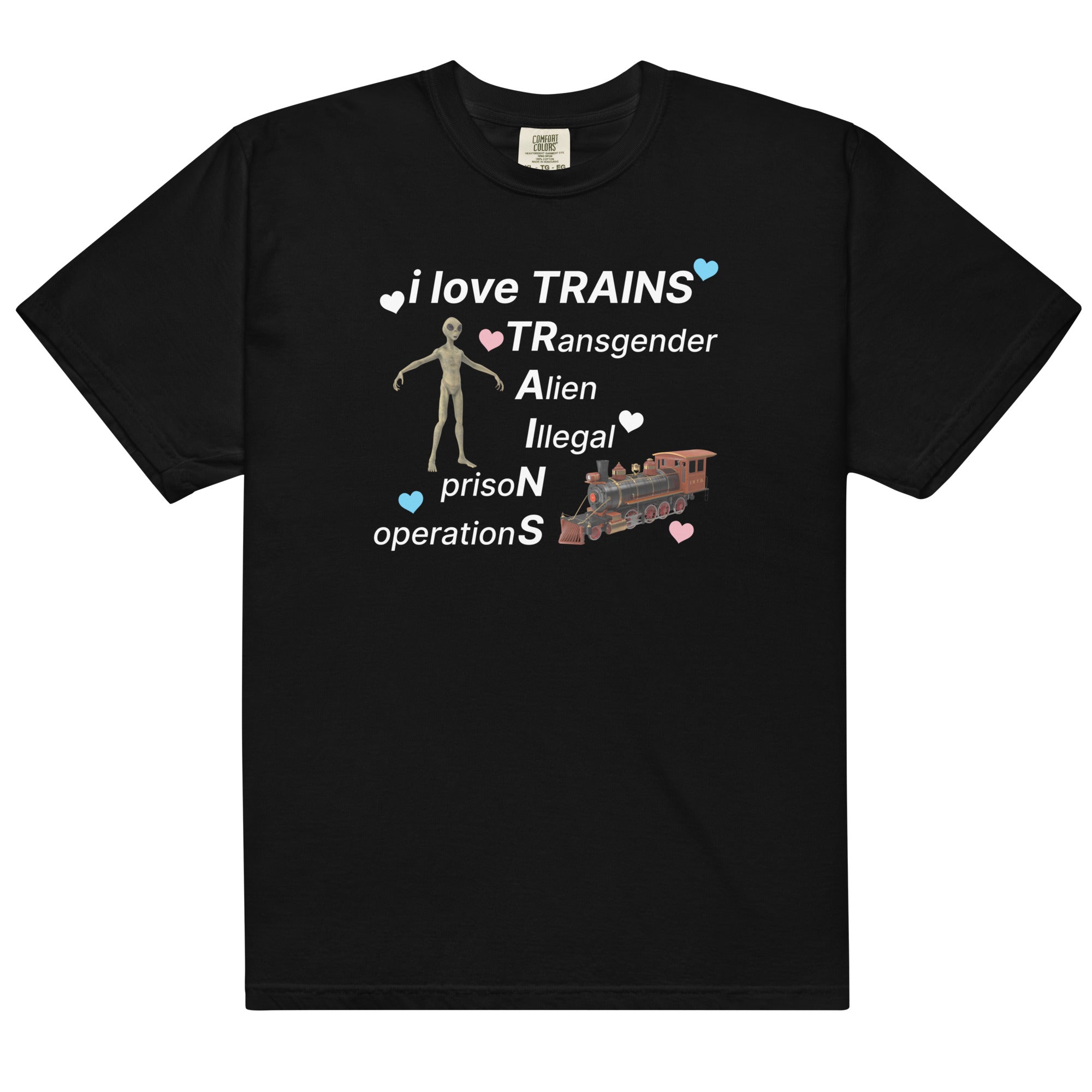 I Love TRAINS (Transgender Aliens) Unisex t-shirt