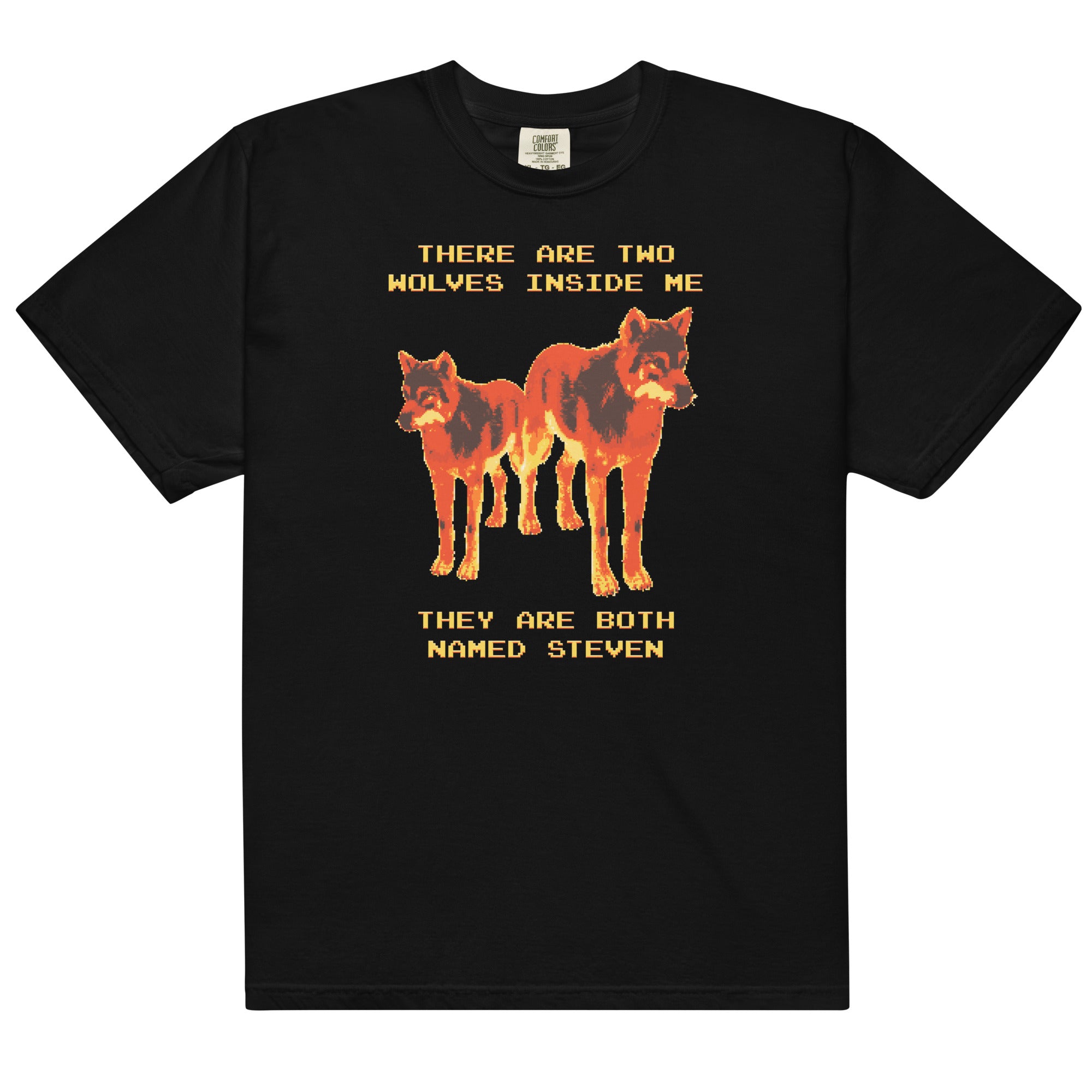 Two Wolves Named Steven Unisex t-shirt