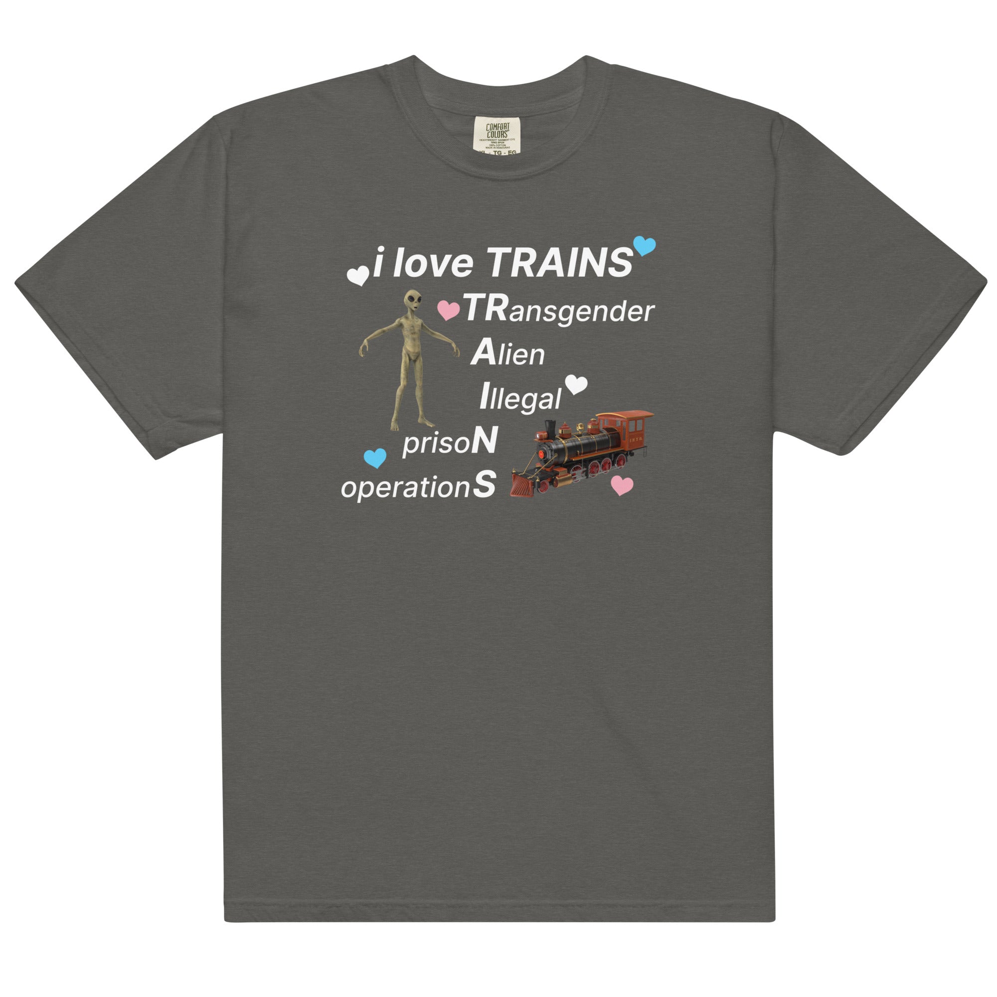 I Love TRAINS (Transgender Aliens) Unisex t-shirt