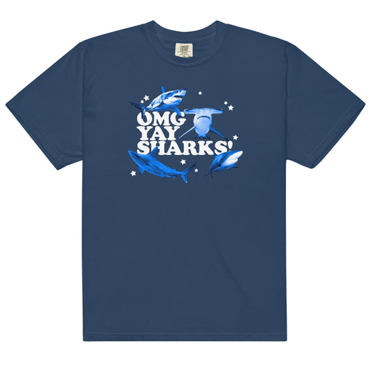OMG YAY SHARKS Unisex t-shirt