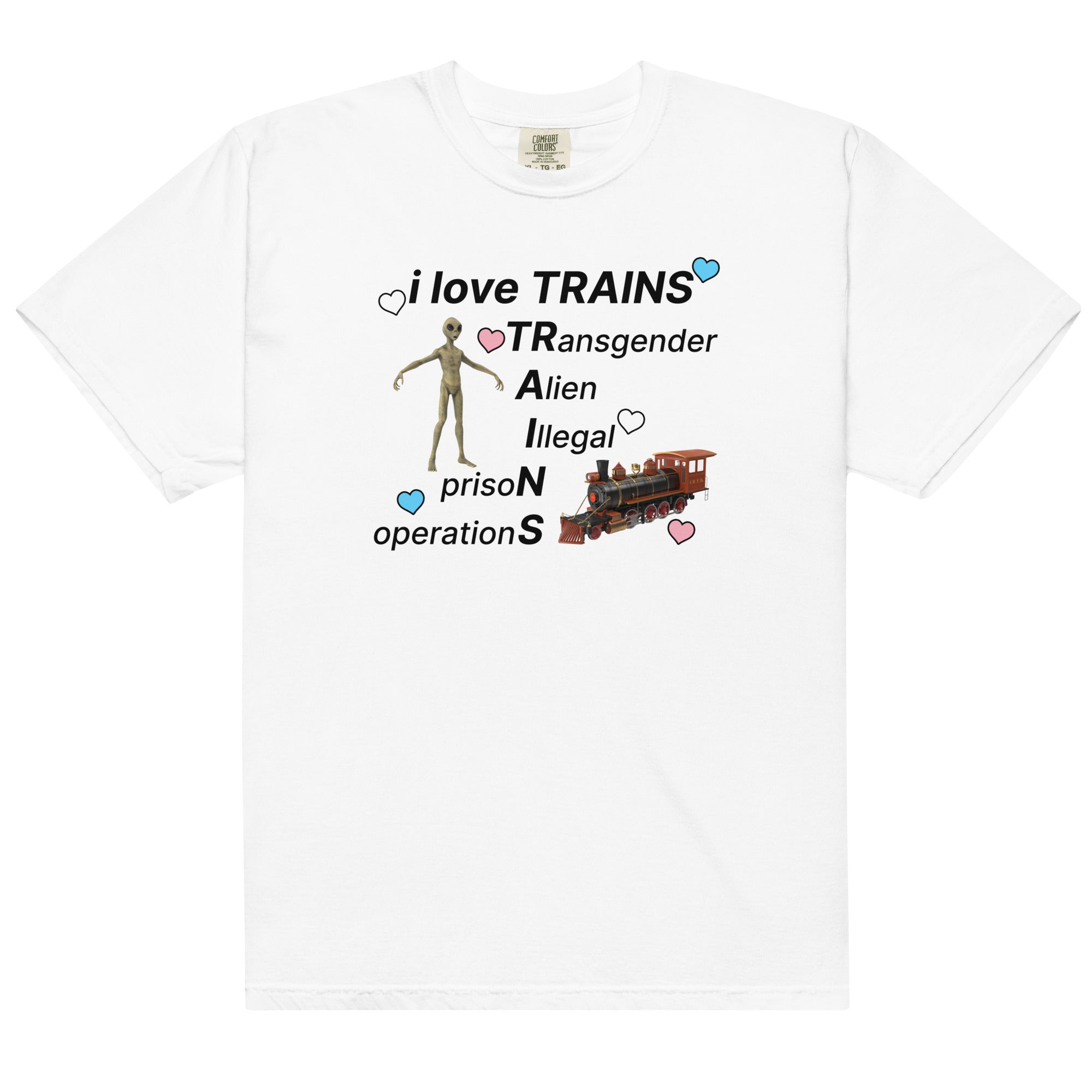 I Love TRAINS (Transgender Aliens) Unisex t-shirt