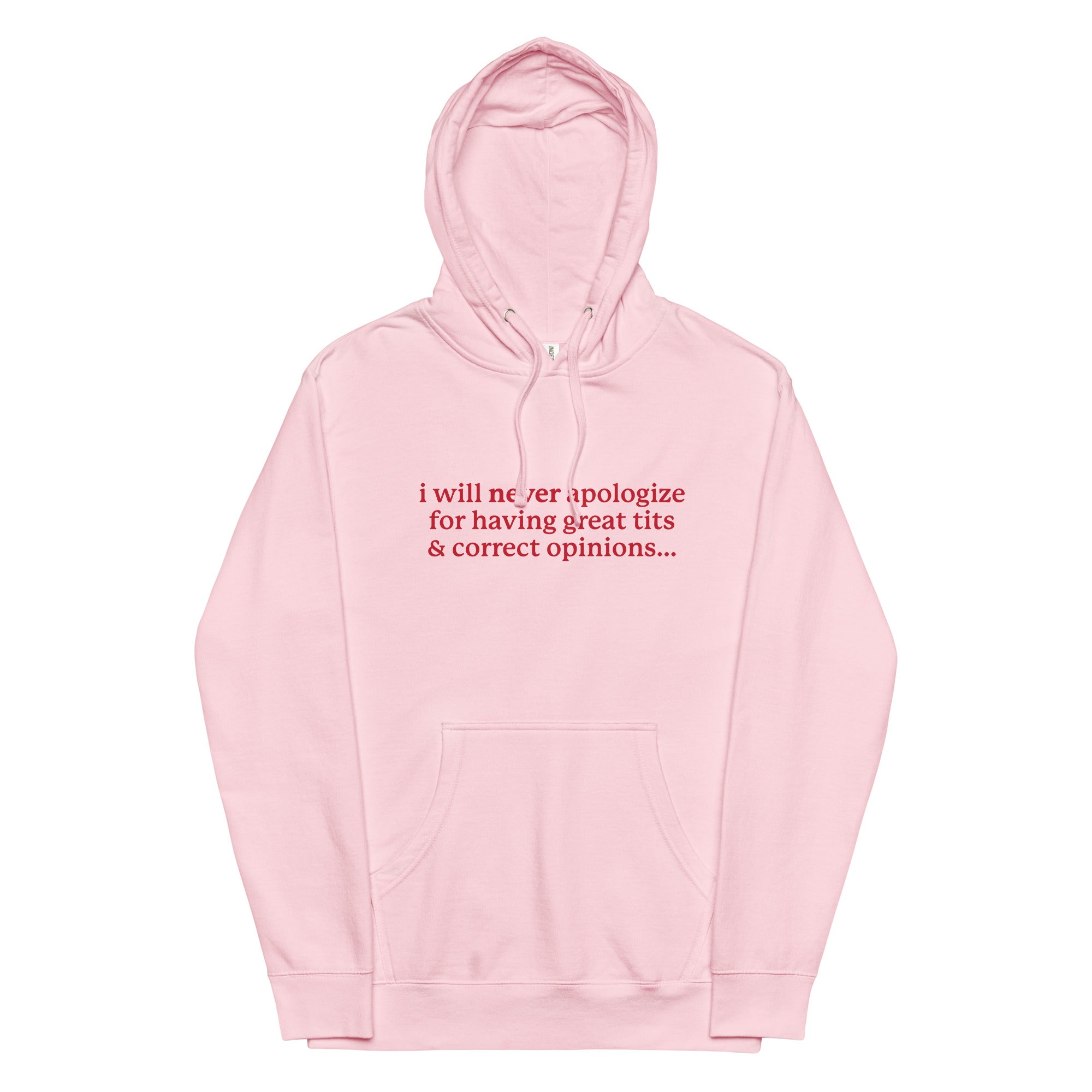 I Will Never Apologize (Great Tits & Correct Opinions) Unisex hoodie