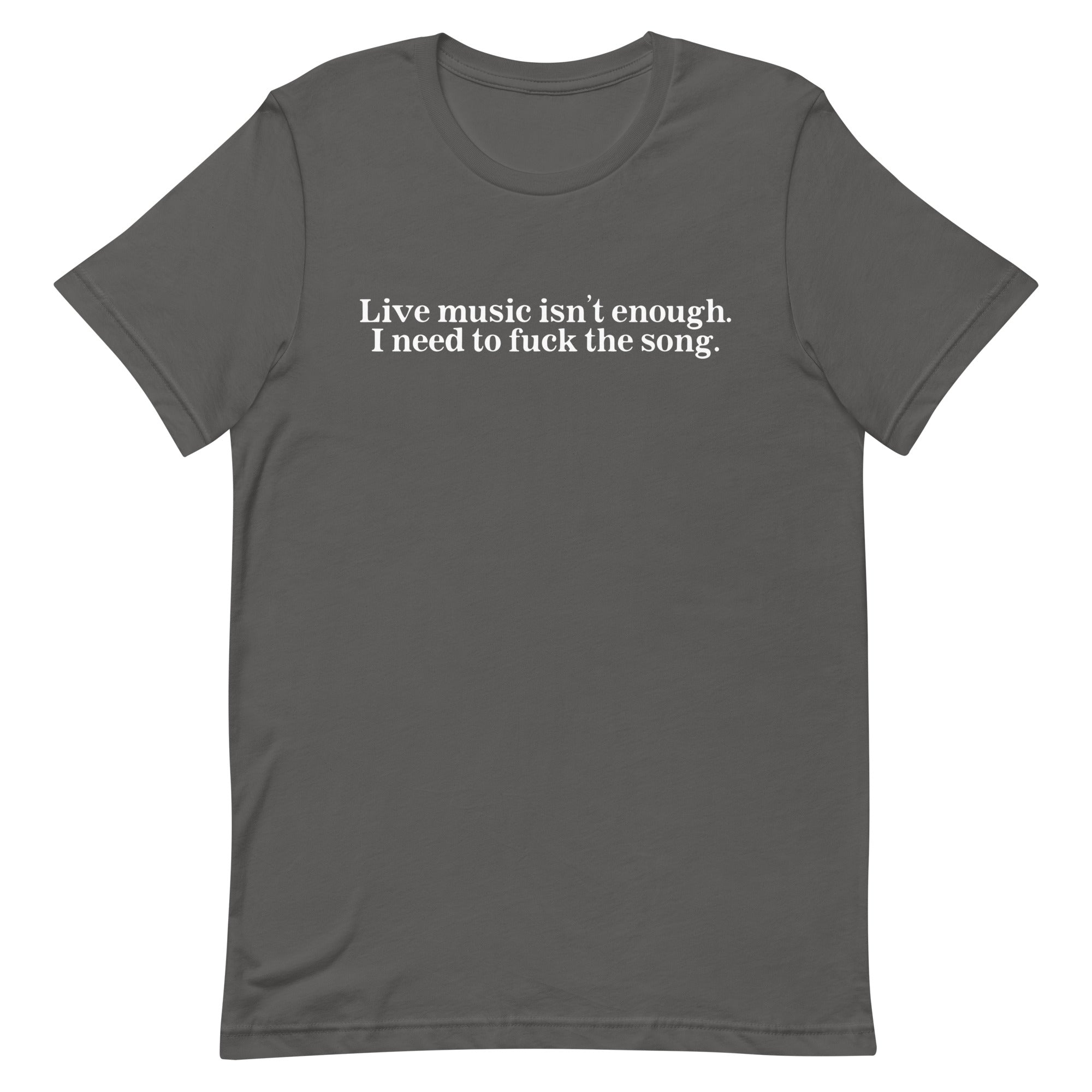 Live Music Isn't Enough. I Need to Fuck the Song. Unisex t-shirt