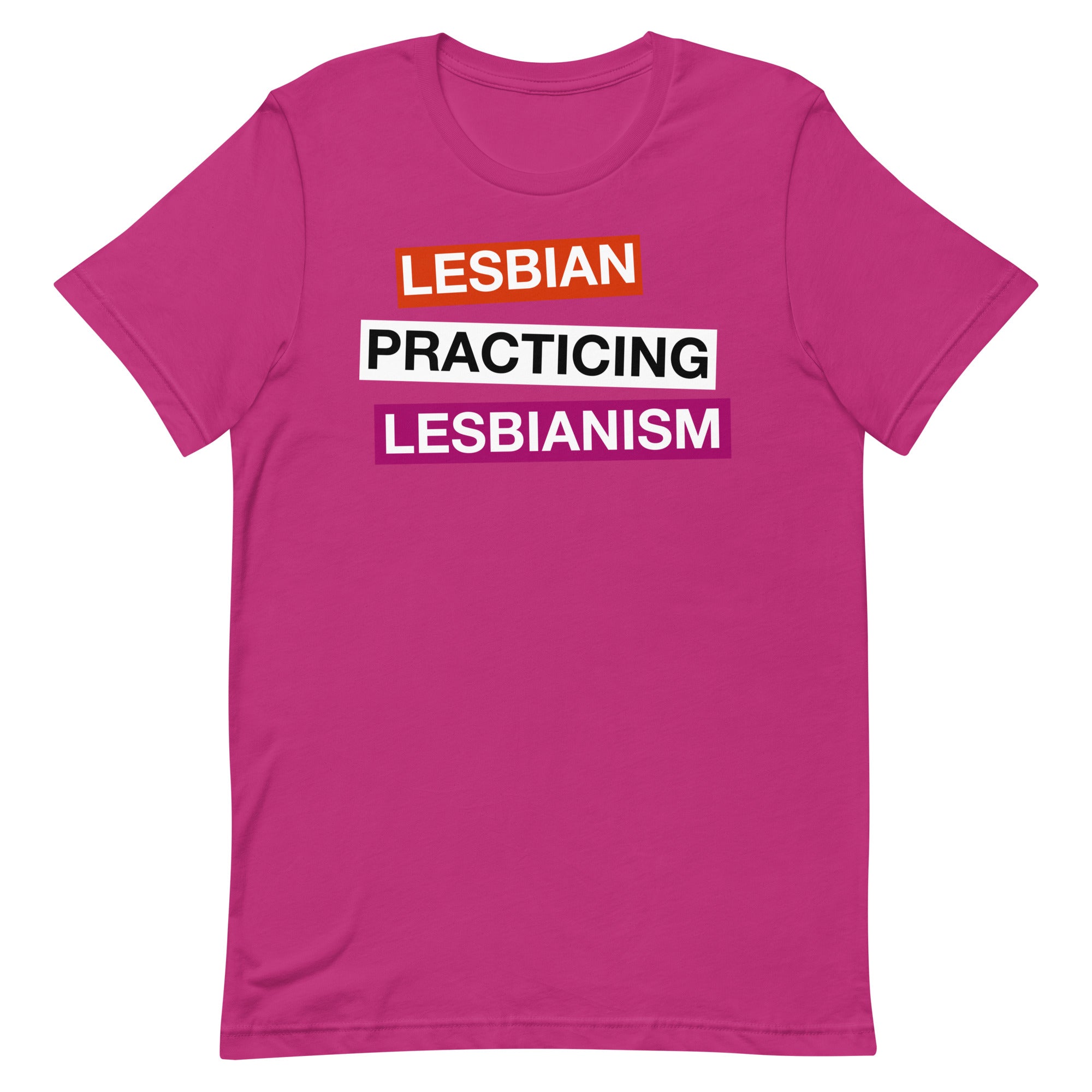 Lesbian Practicing Lesbianism (Version 2) Unisex t-shirt