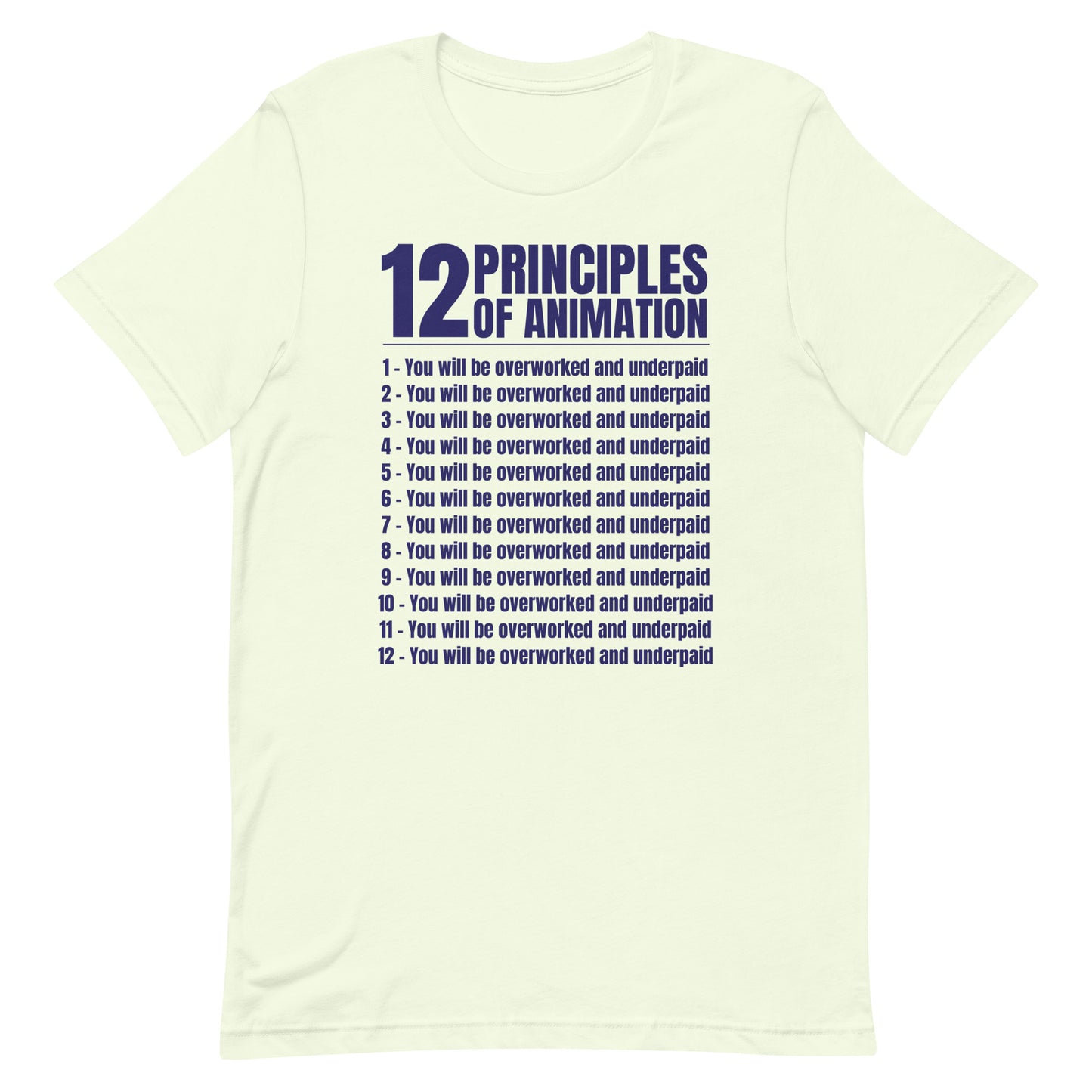 12 Principles of Animation Unisex t-shirt