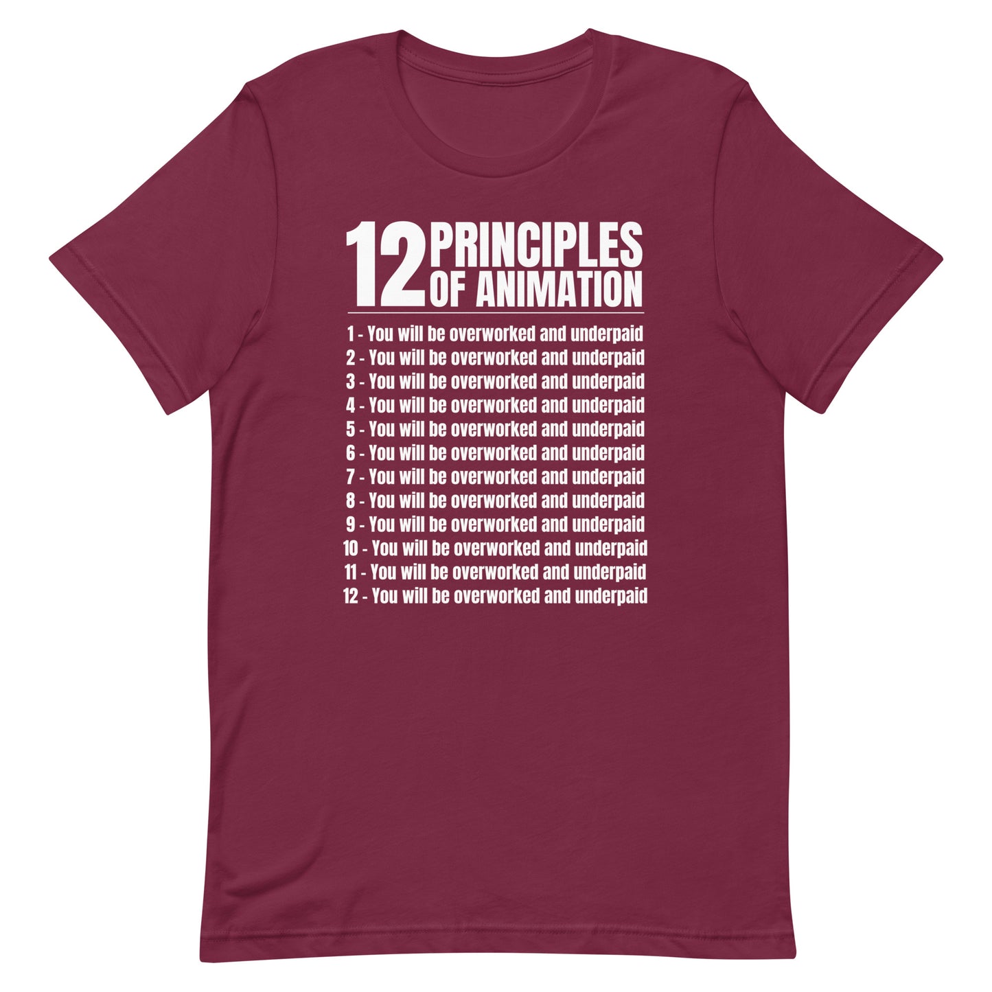 12 Principles of Animation Unisex t-shirt