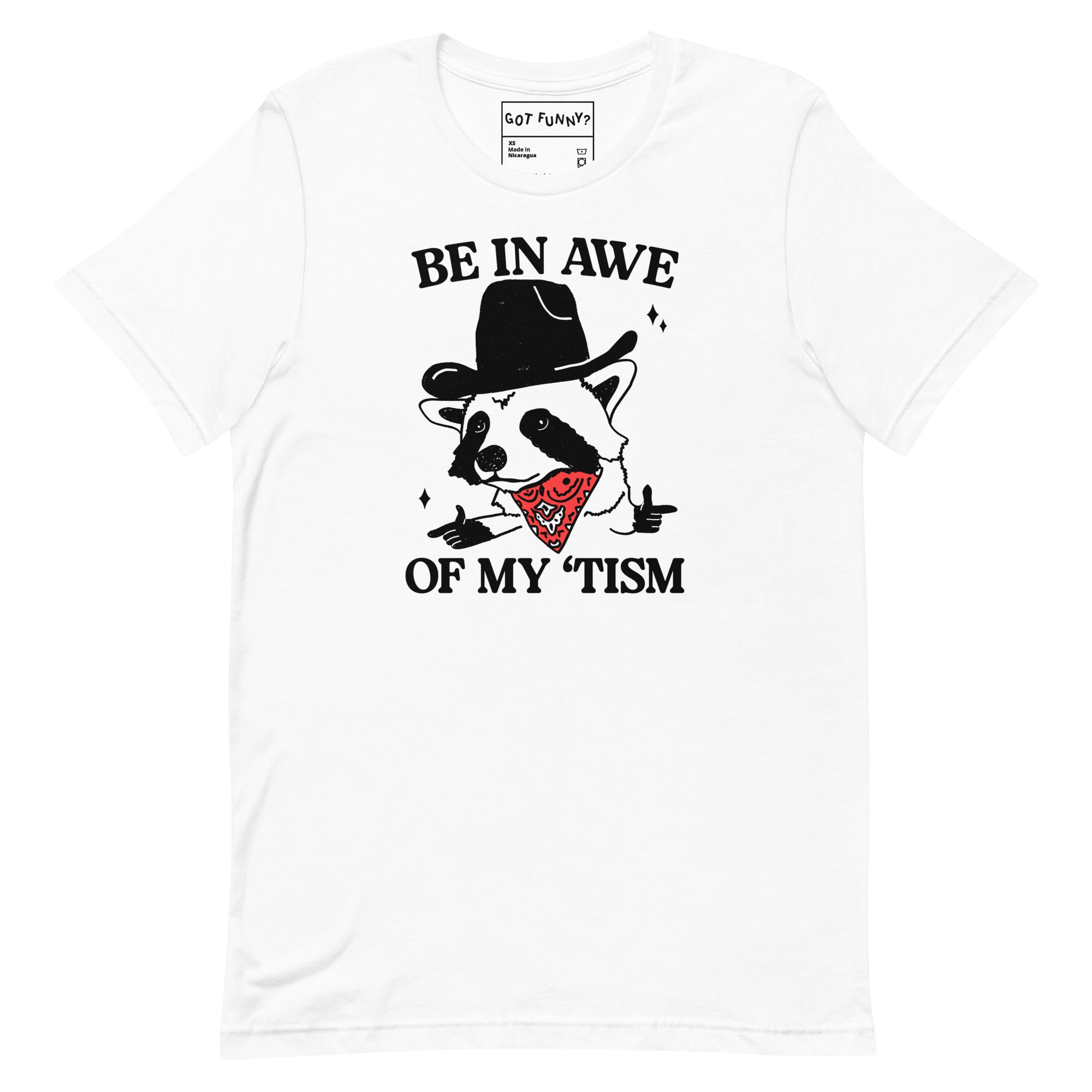 Be in Awe of my 'Tism (Raccoon Cowboy) Unisex t-shirt