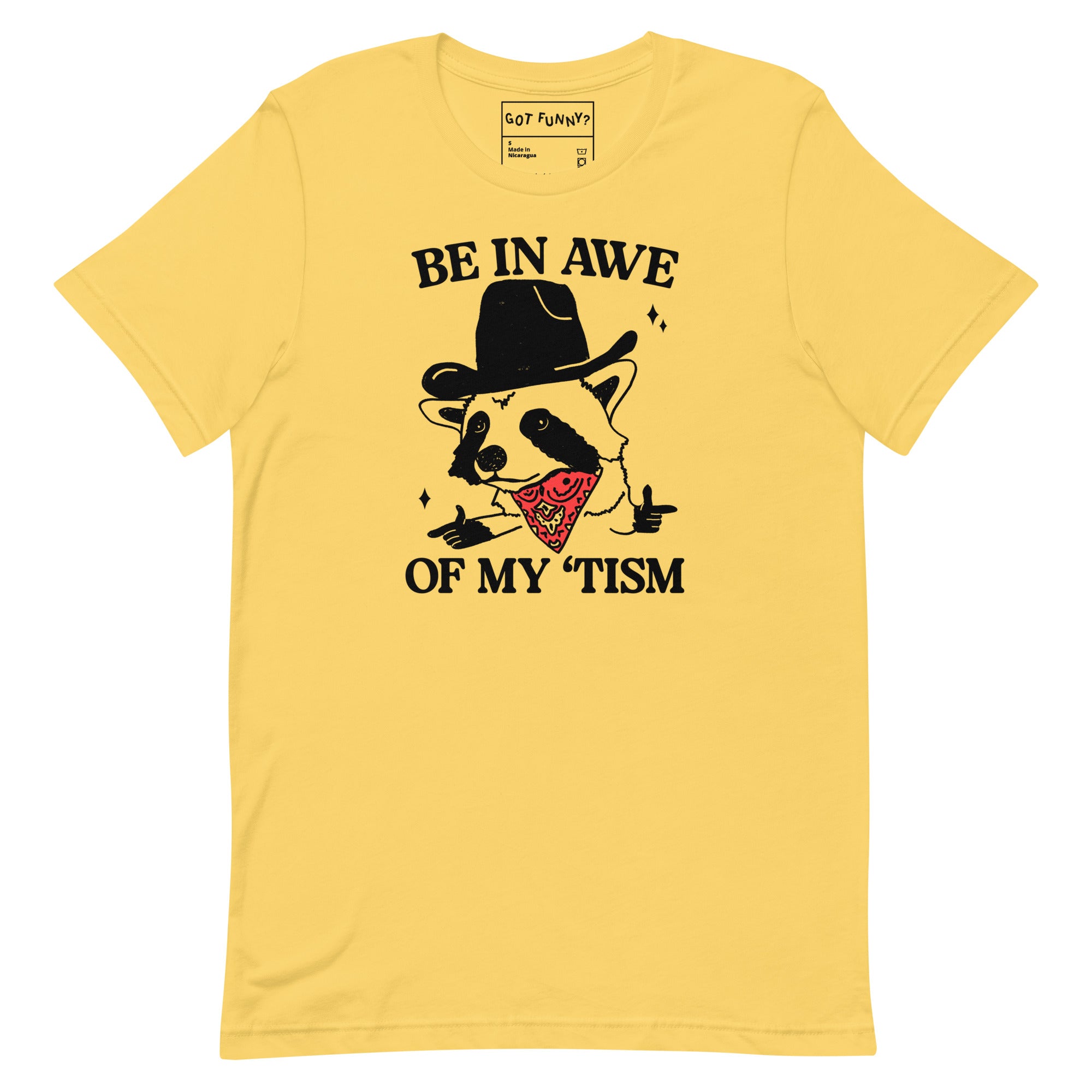 Be in Awe of my 'Tism (Raccoon Cowboy) Unisex t-shirt